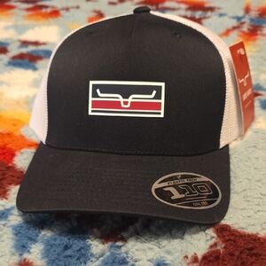 Kimes Ranch Black and White Trucker Hat with Logo